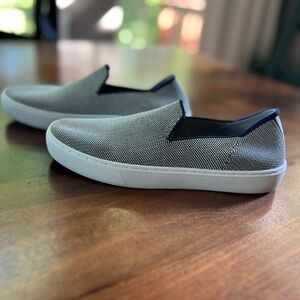 Rothy's Slip On Shoes Women's 7 Navy/White Sneaker Loafer